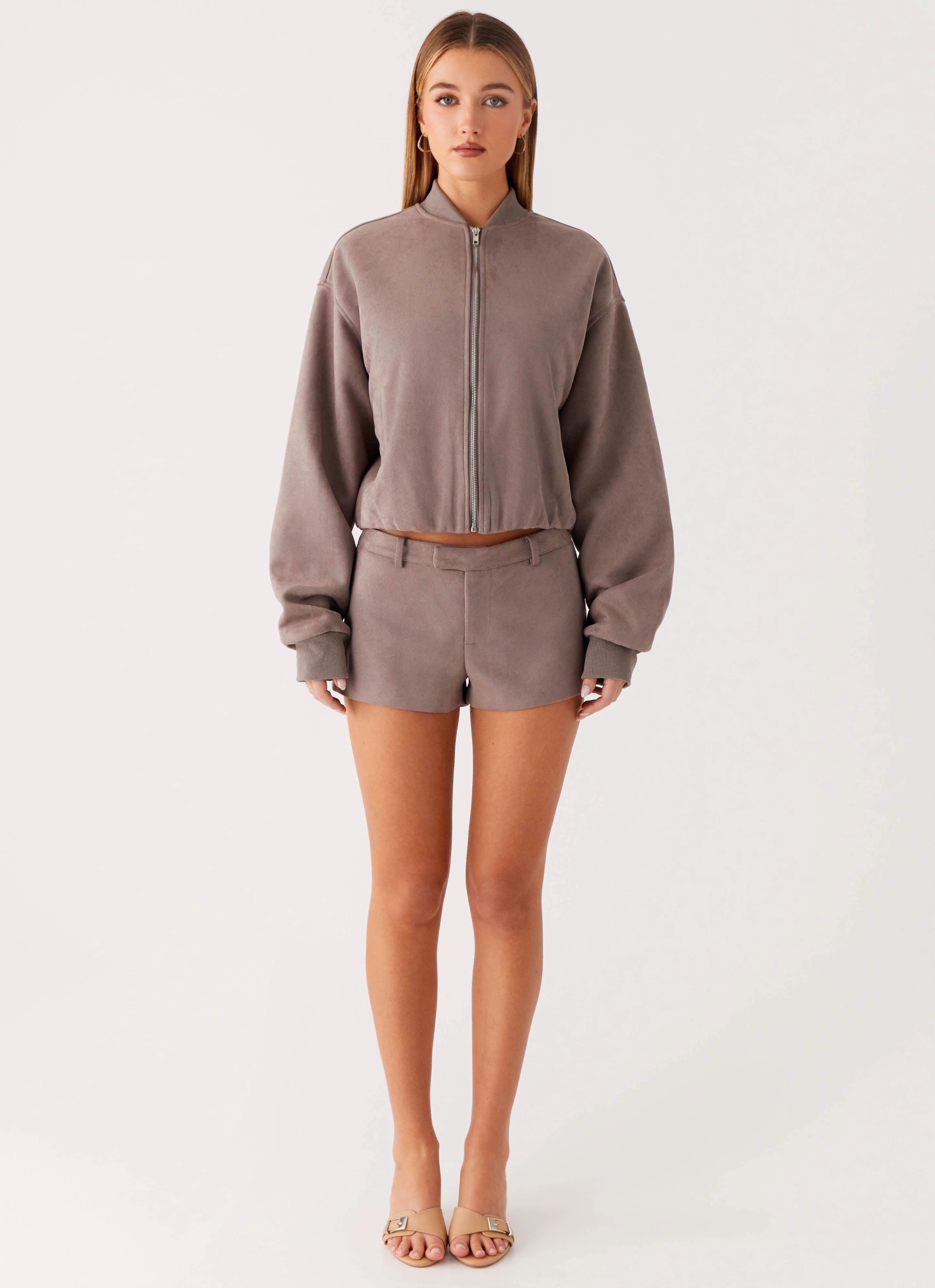 Anti Pilling Finish TapedZippers Thats Chill Bomber Jacket - Grey