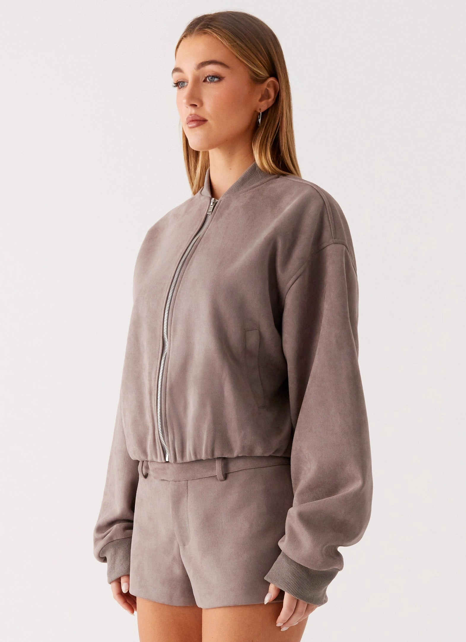 Bonded Seam Technology Thats Chill Bomber Jacket - Grey