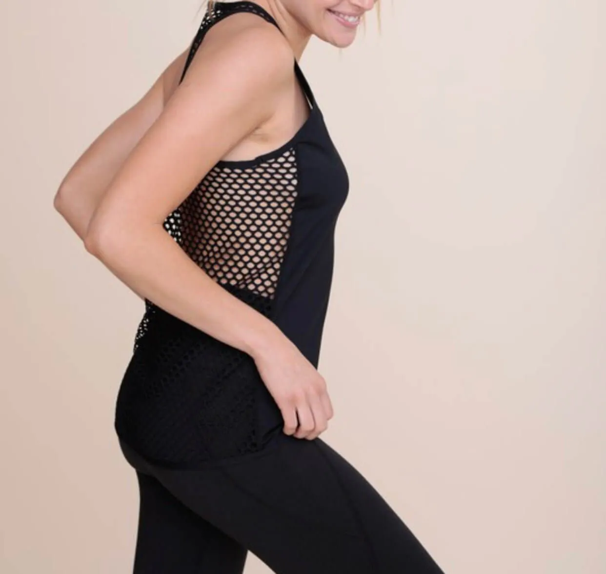 The Tara Tank: Fishnet Racerback Active Tank
