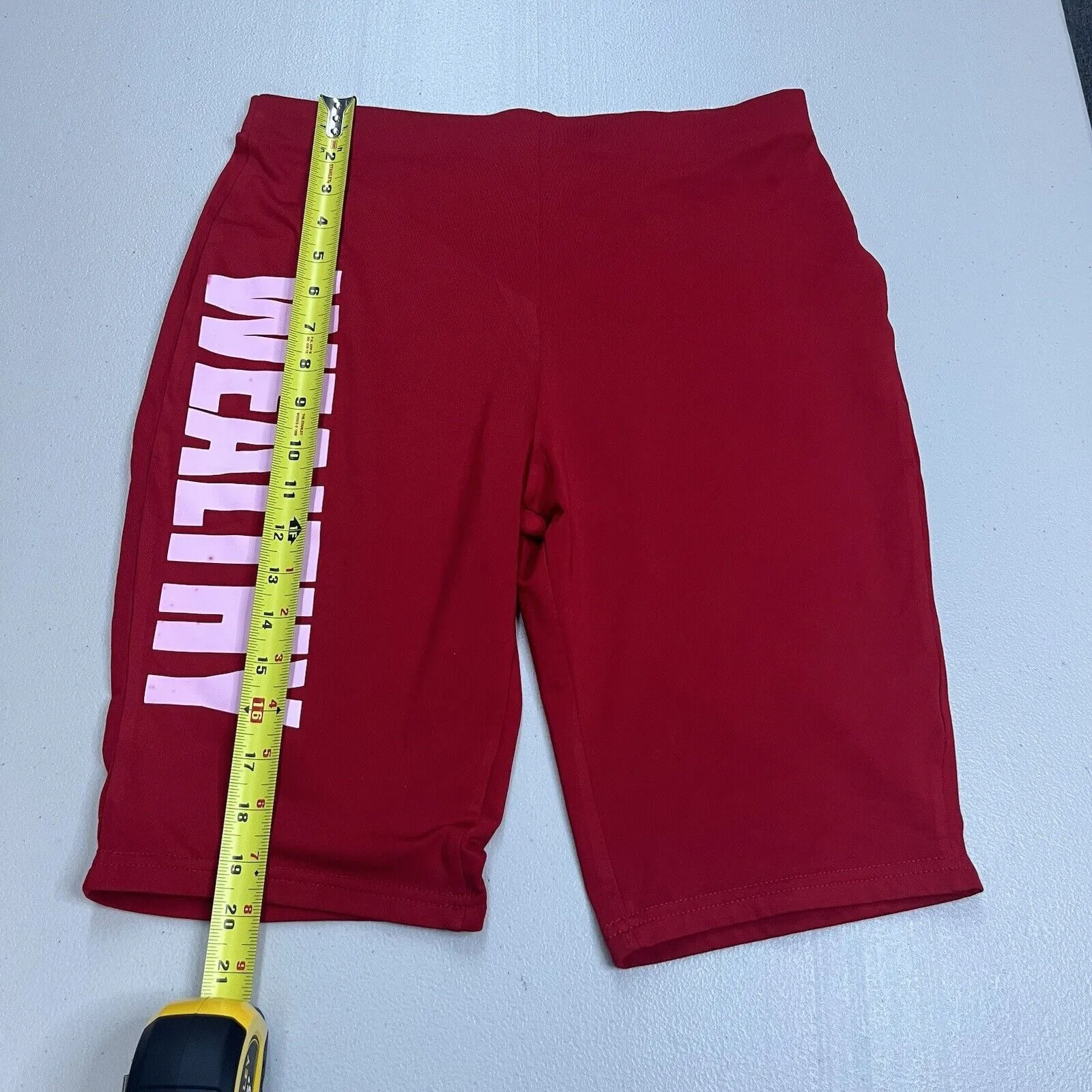 ‹¨¬The Wealthy Brand Women's Gym Shorts Sz L Red