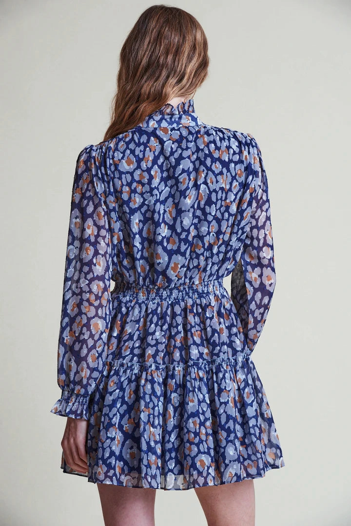 Clean Fit Soft cotton blend dress The Shirt Maxwell Dress - Navy Leopard