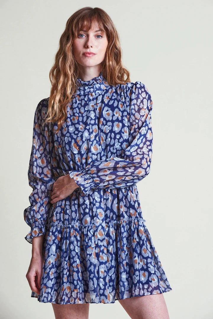 All Wear The Shirt Maxwell Dress - Navy Leopard