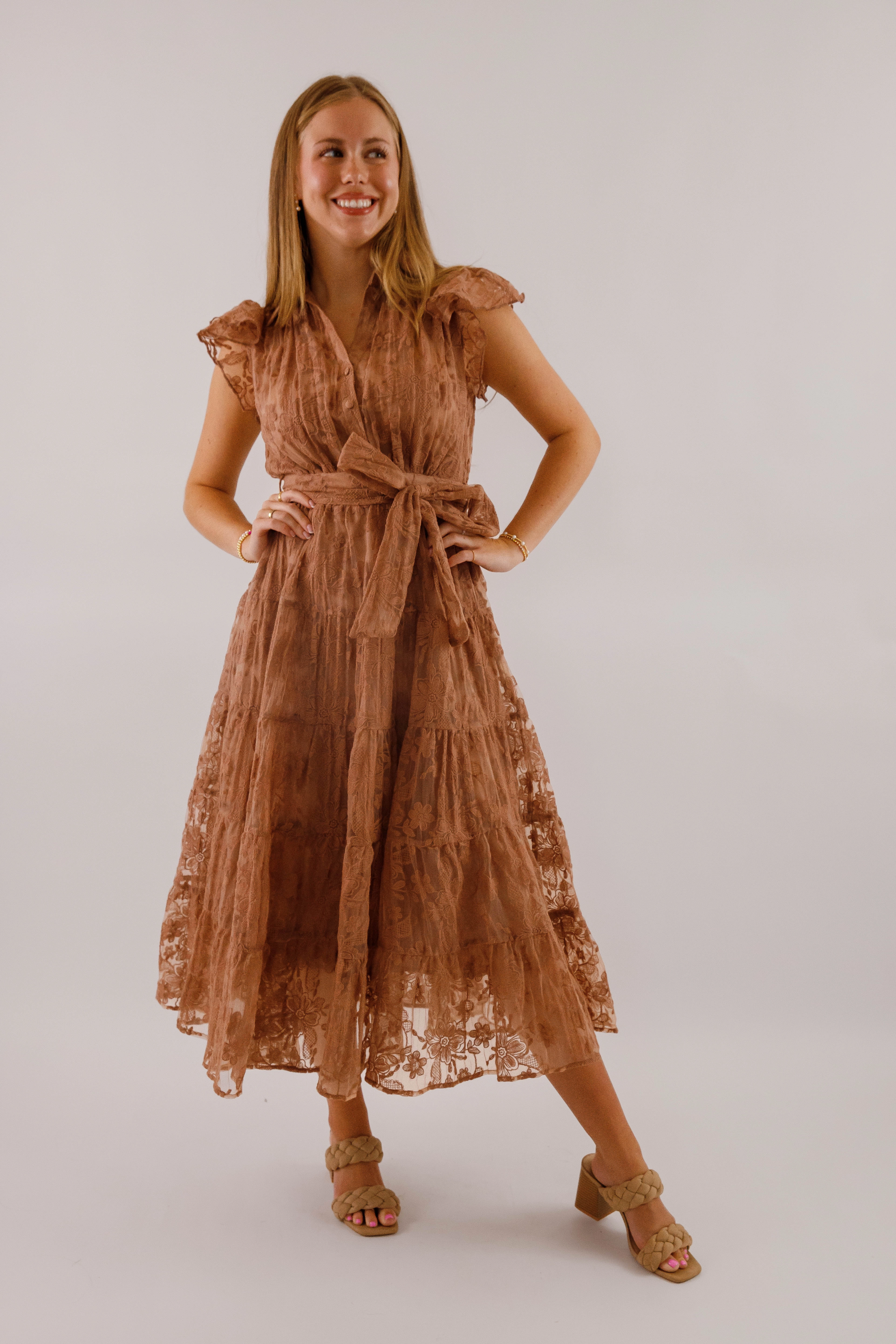 The Small Details Midi Dress-Mocha Modest Light