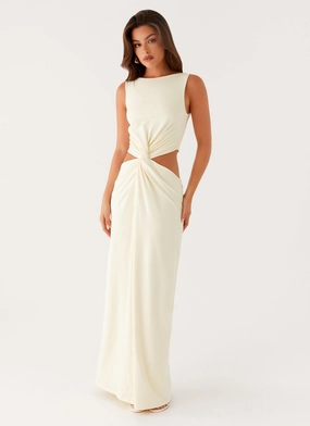 Sleek Presence Lilabelle Twist Maxi Dress - Yellow