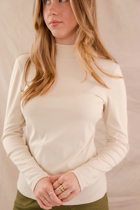 Vintage Hoodie Tailored Seams There She Goes Again Ribbed Top-Oatmeal