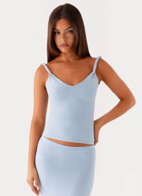 Anastasia Knit Top - Blue ReflectiveTrim