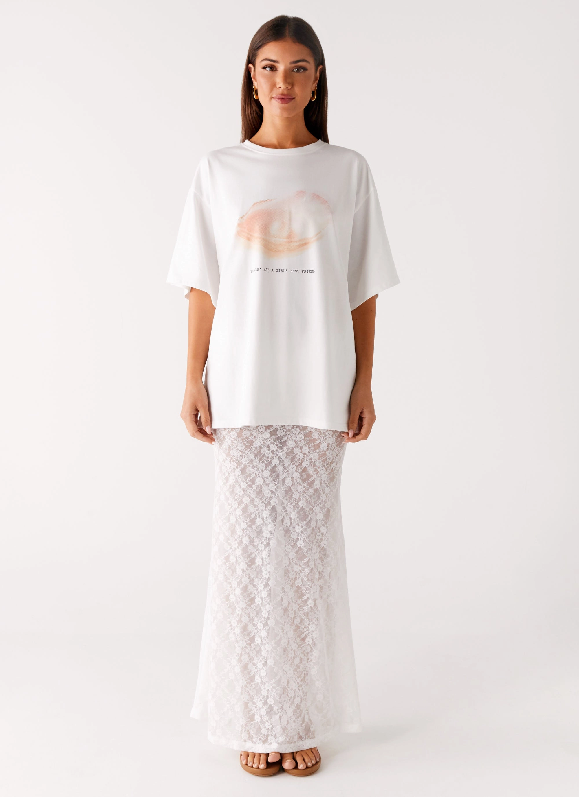 Practical Comfort Fit Comfort Jaz Lace Maxi Skirt - White