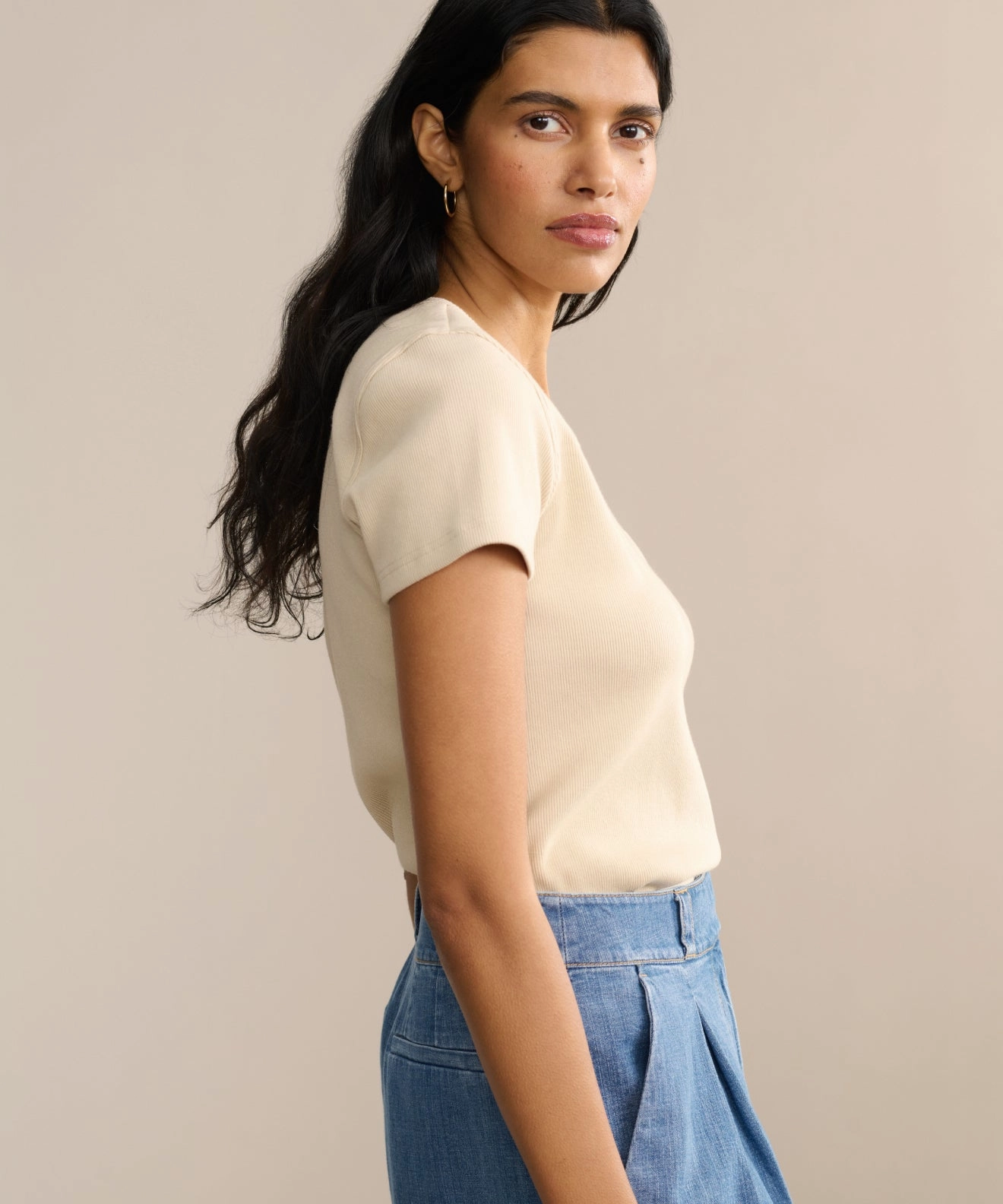 Rib Tee Soft Pullover ZeroWasteProduction