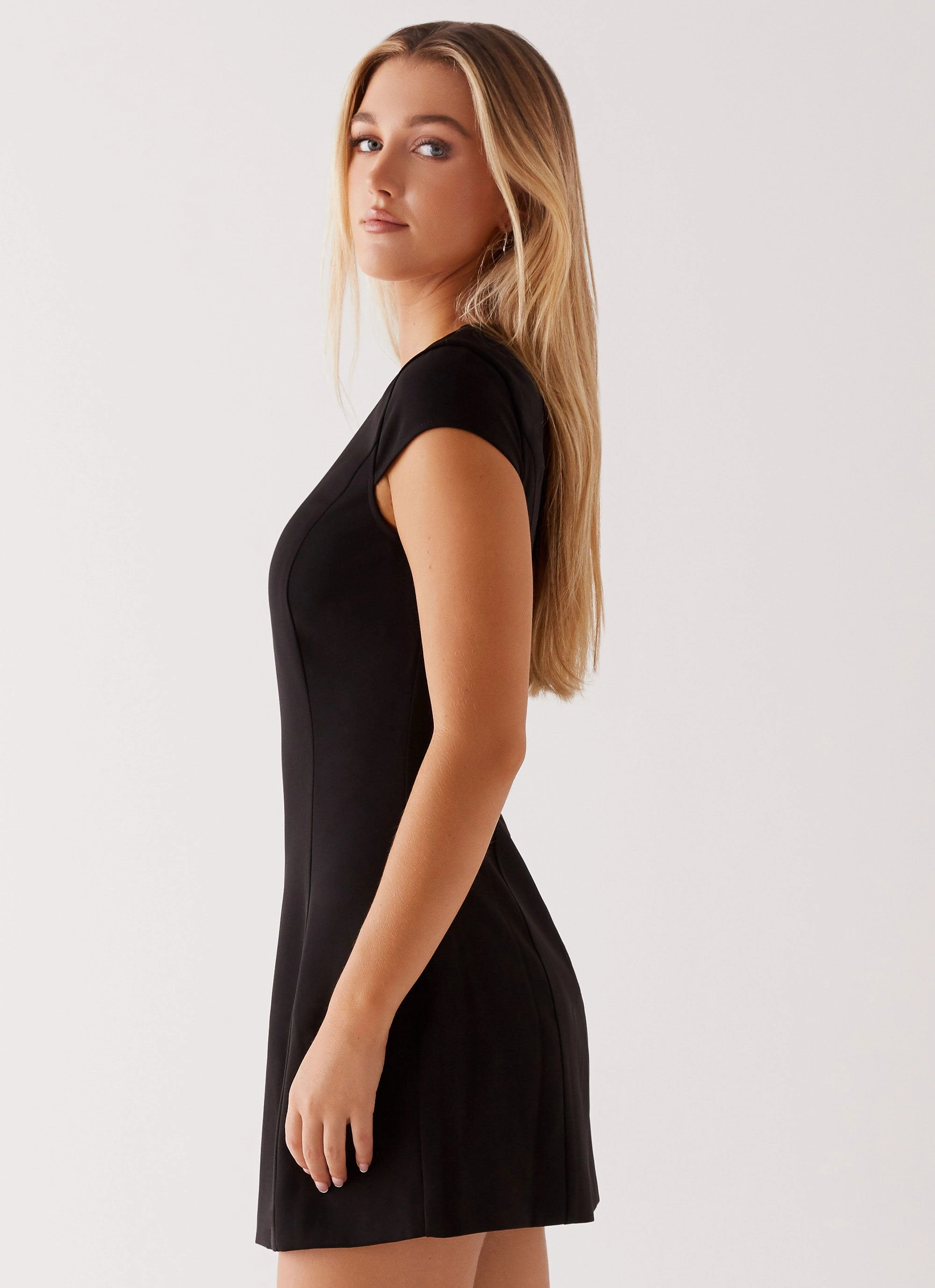 Silky Touch Tia Mini Dress - Black