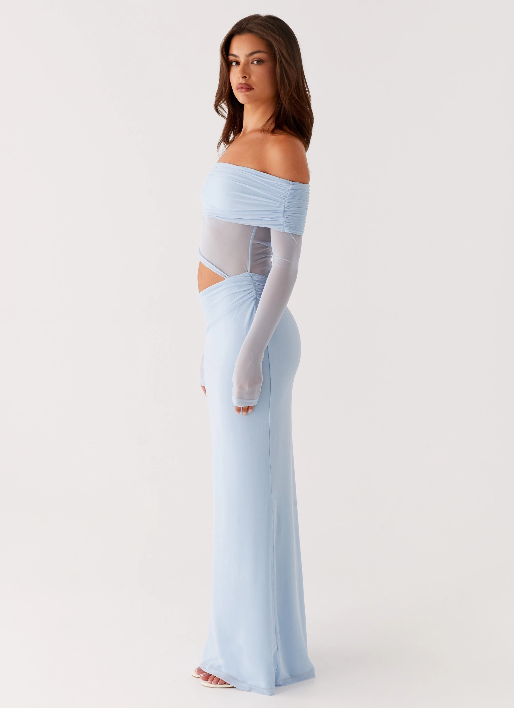 Country View Neutral Layer Emery Maxi Dress - Blue