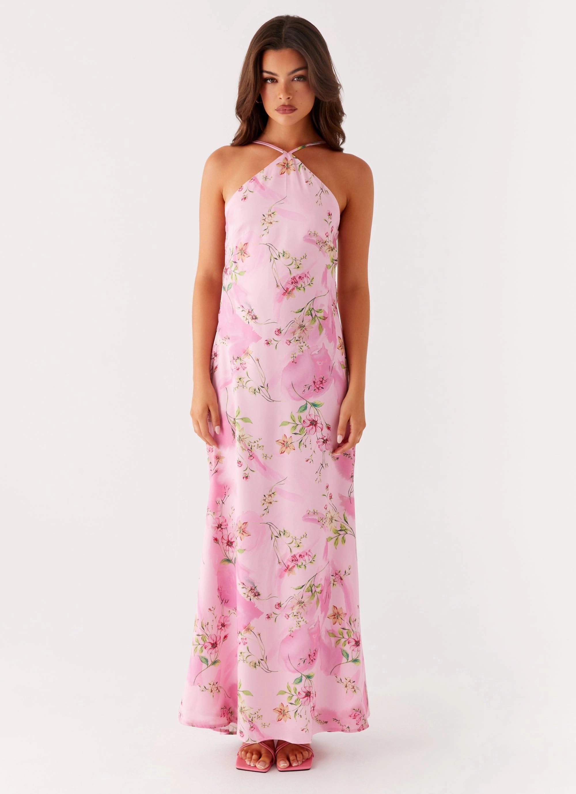 Soft Harmony Pascal Maxi Dress - Pink Floral Print