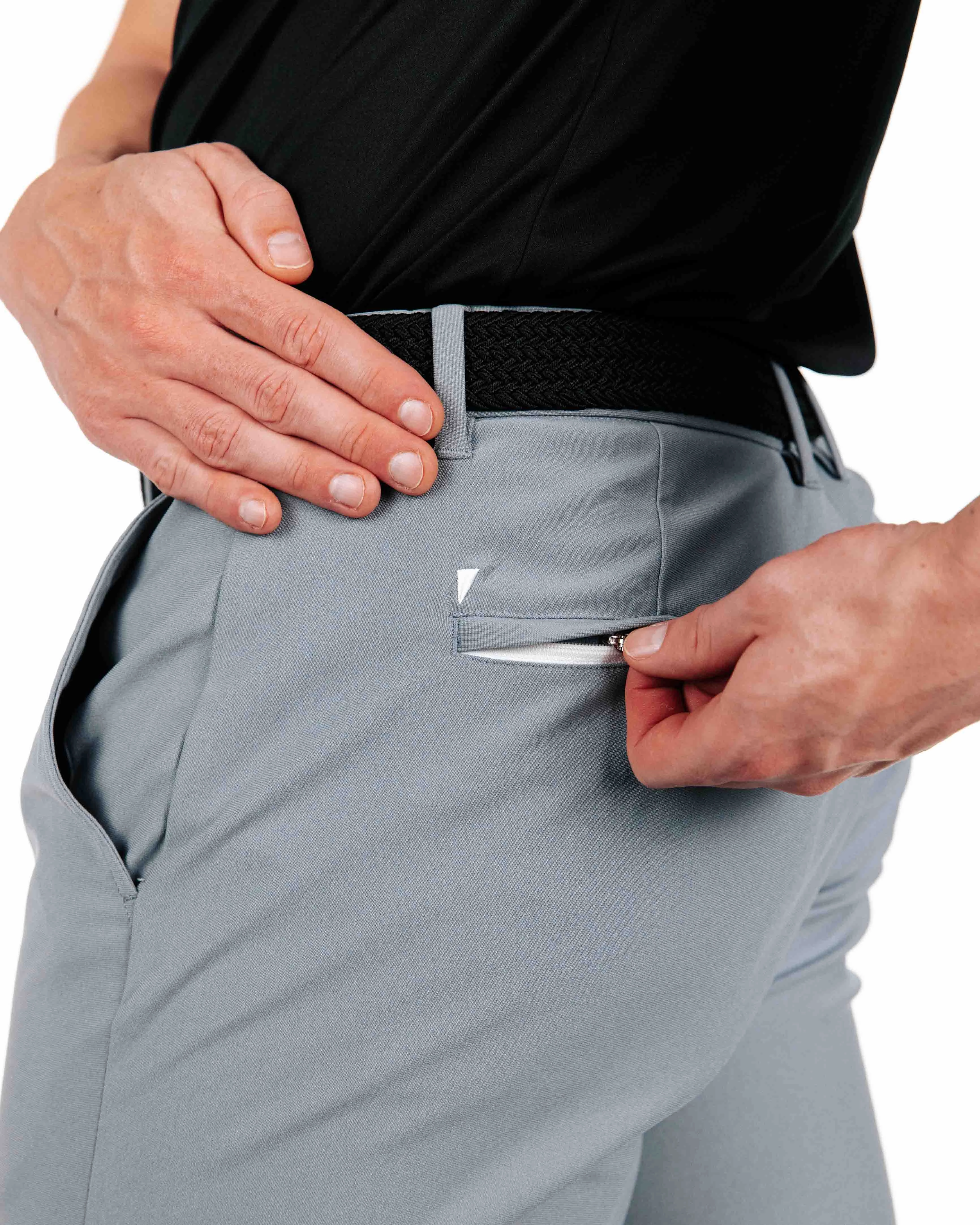 Light Gray Traditional Pants Lightweight Feel