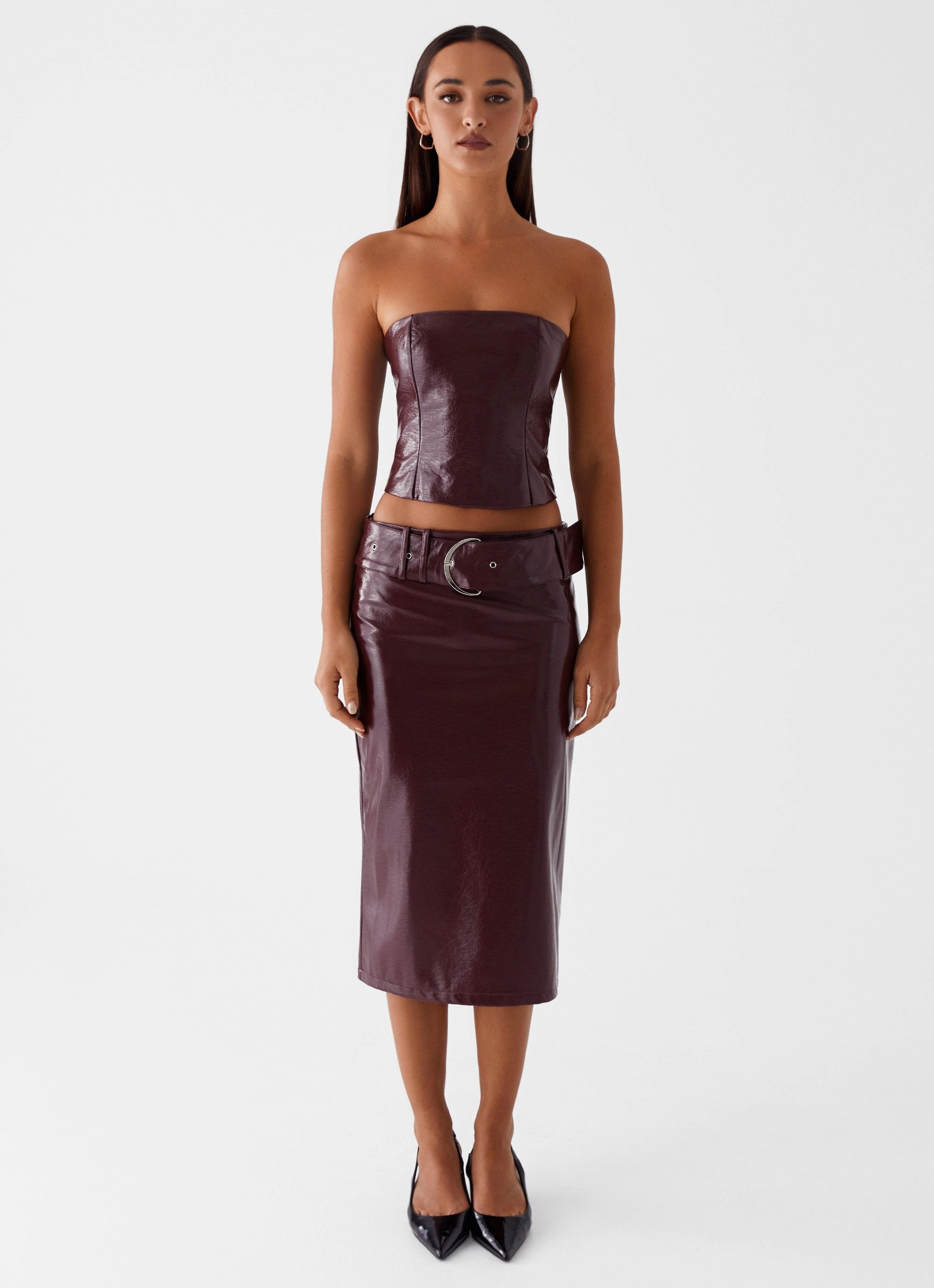 Water-resistant Wynnie Midi Skirt - Cherry Red