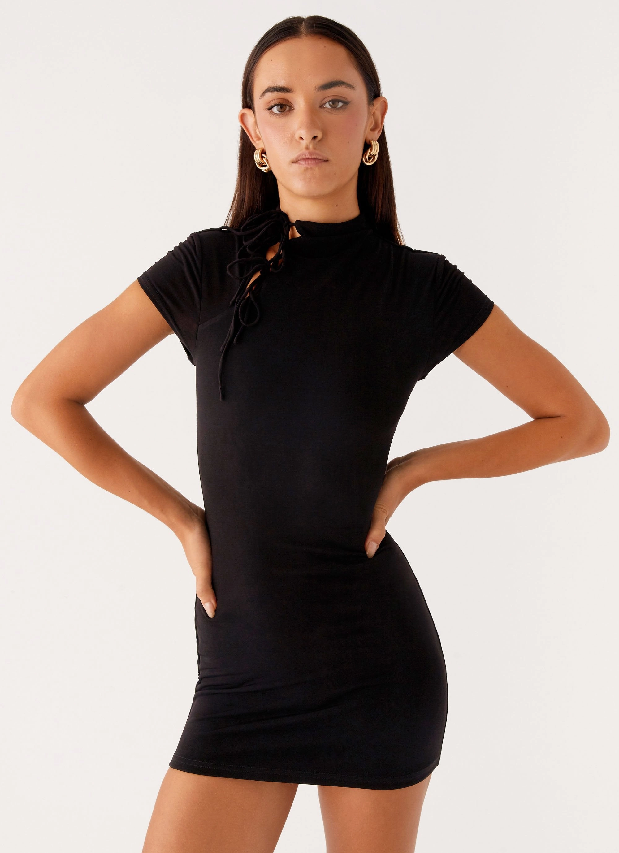 Time Capsule Cut Out Mini Dress - Black Smart Glide