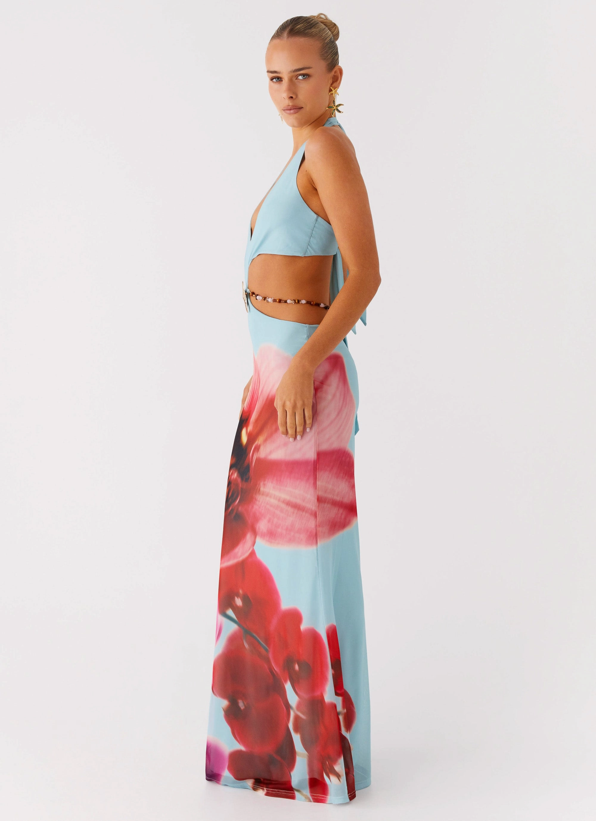 Time To Dance Maxi Dress - Turquoise Bloom Tailored Piece