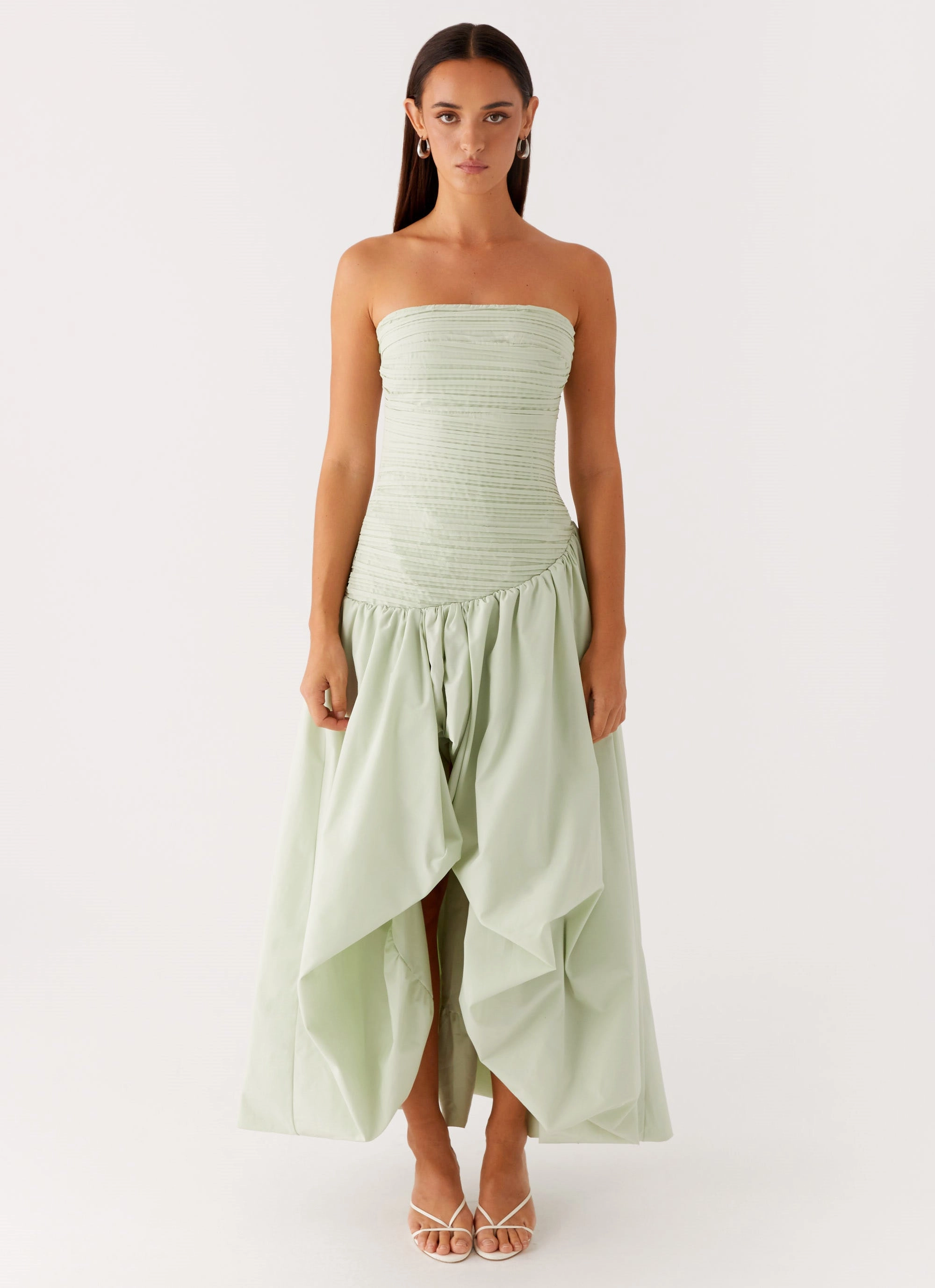 Misa Bubble Maxi Dress - Mint Breezy Fit Flowing Design