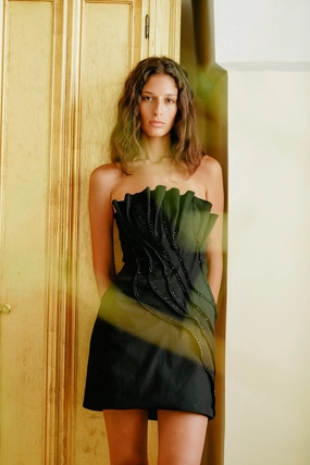 Branchage Mini Dress Flared-Hem Comfortable fit dress for all body types