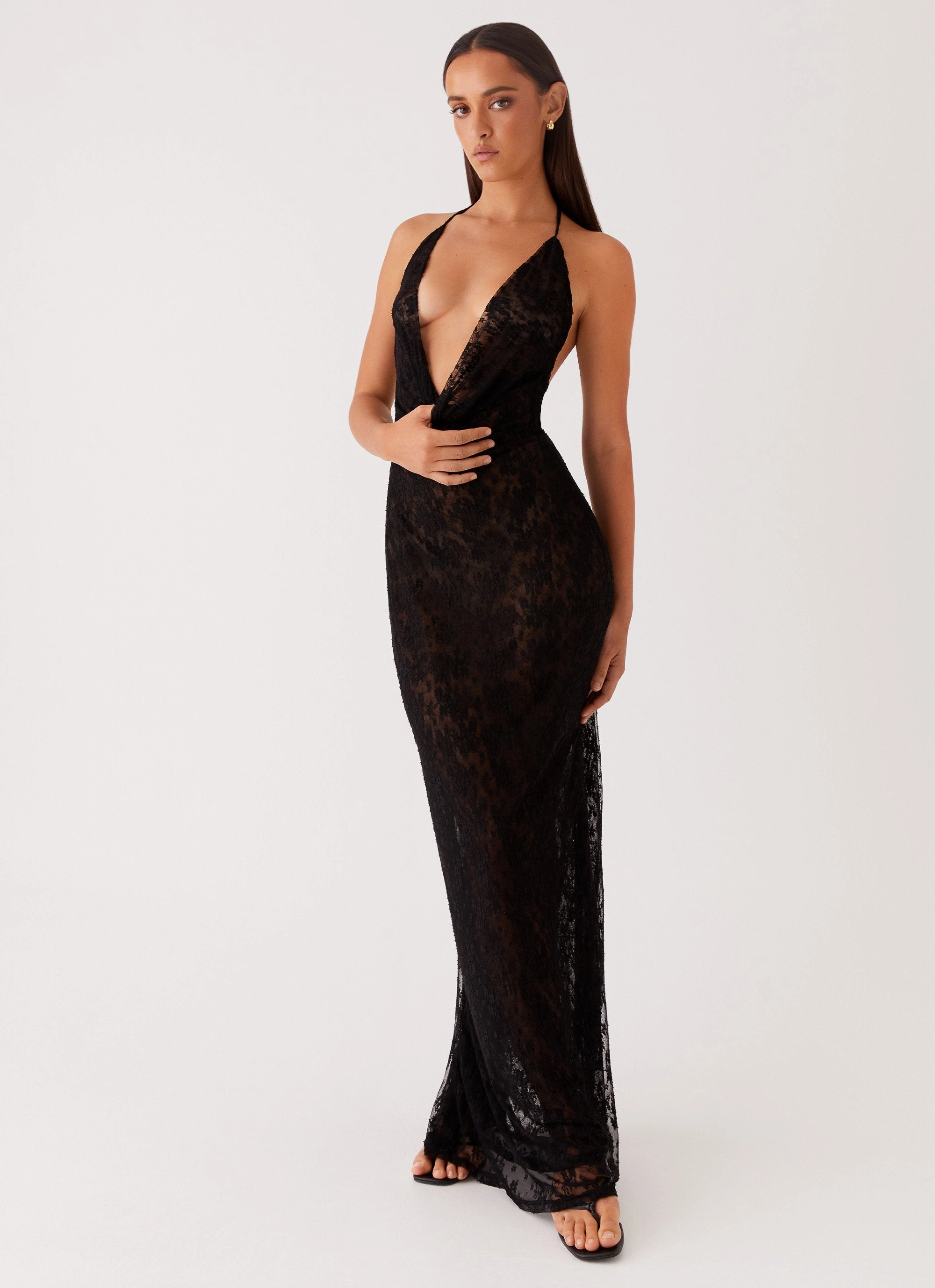 Champagne Coastline Maxi Dress - Black Dream Look