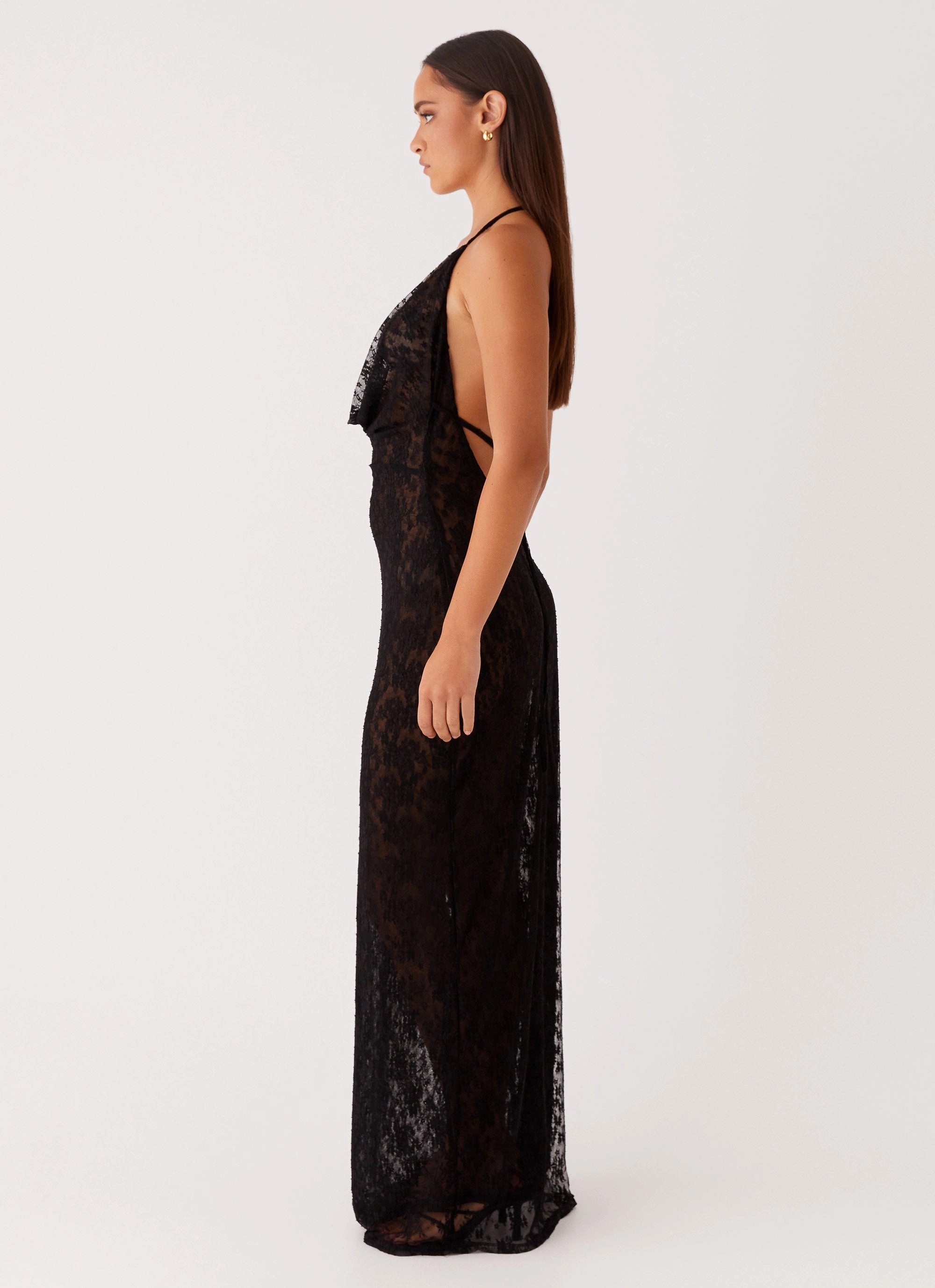 Understated Elegance Champagne Coastline Maxi Dress - Black