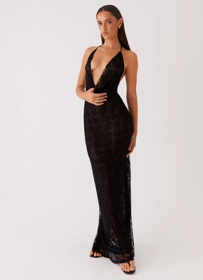 Champagne Coastline Maxi Dress - Black Dream Look