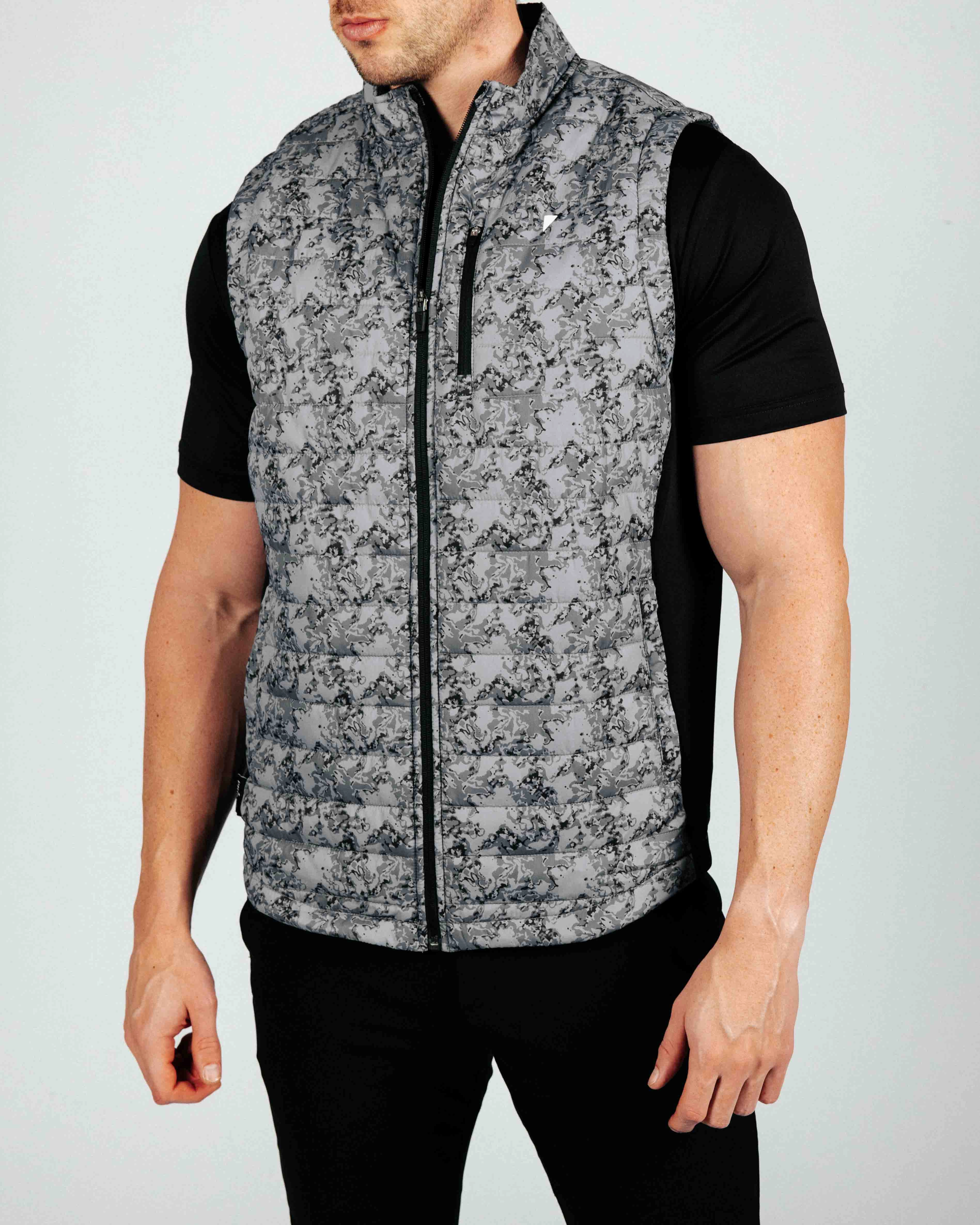 Noise Reducing Fabric Marble Puff Vest