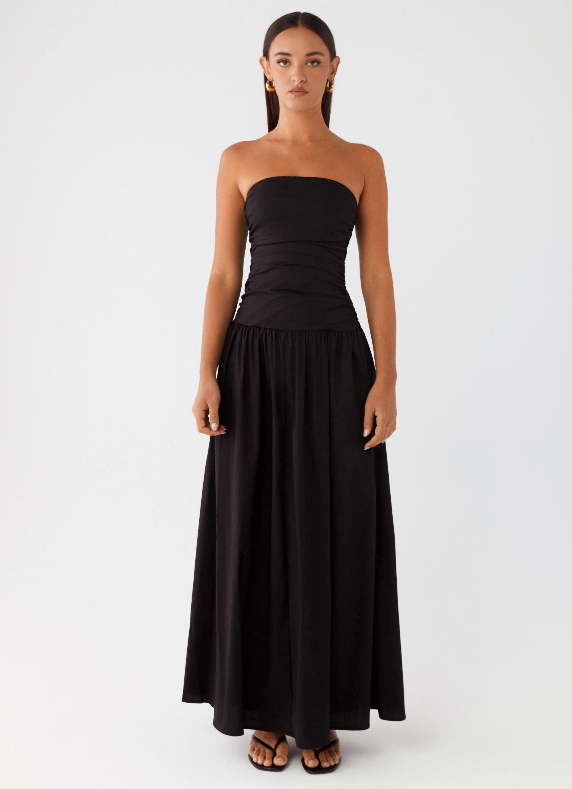 Flawless Waistband Fit Breeze Grace Carmel Maxi Dress - Black