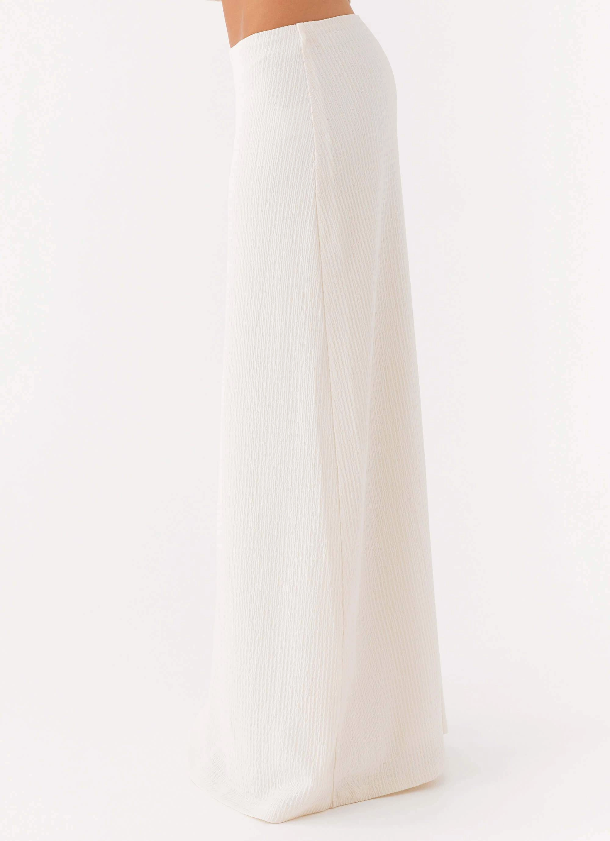Day To Night tech fabric Tatum Low Rise Maxi Skirt - Ivory