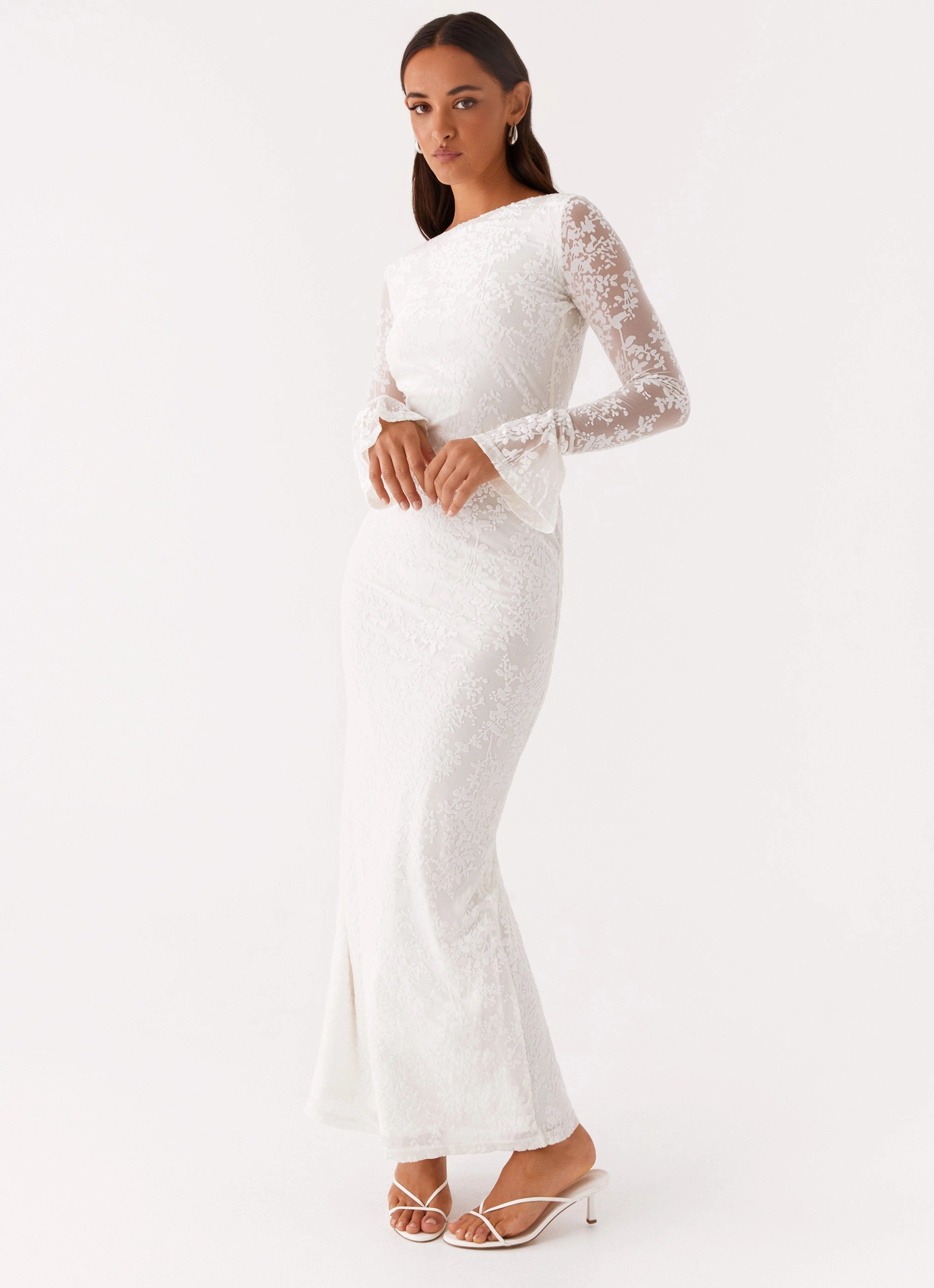 Thriving Maxi Dress - White animal-print Feminine Tailoring