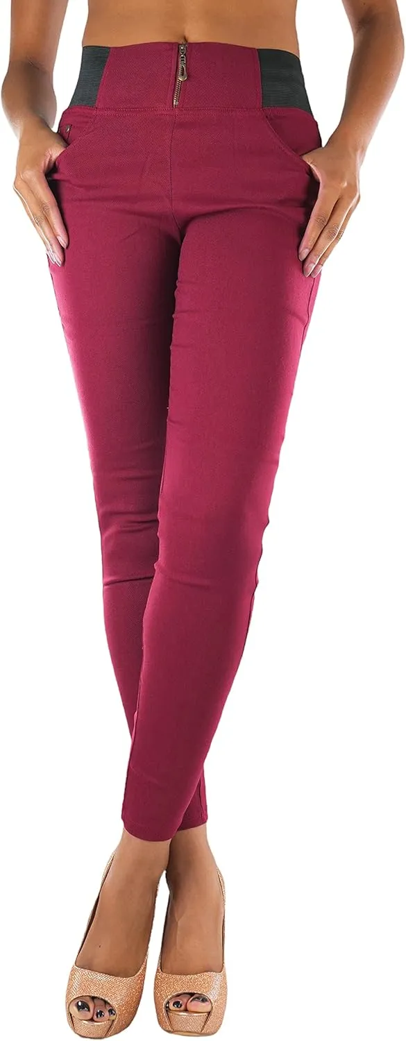 ToBeInStyle Women's Stylish Stretchy Twill Skinny Jeggings Pants