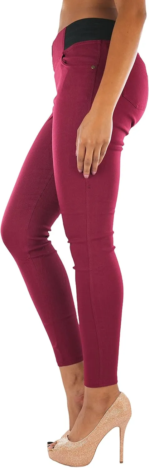 ToBeInStyle Women's Stylish Stretchy Twill Skinny Jeggings Pants