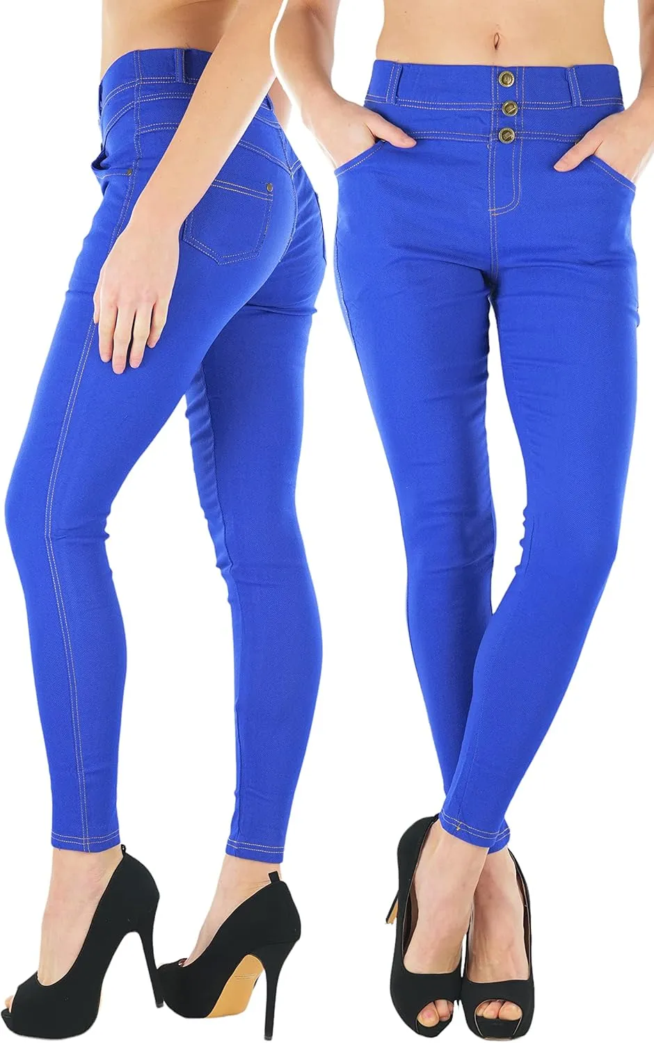 ToBeInStyle Women's Stylish Stretchy Twill Skinny Jeggings Pants