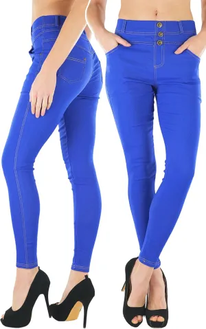 ToBeInStyle Women's Stylish Stretchy Twill Skinny Jeggings Pants