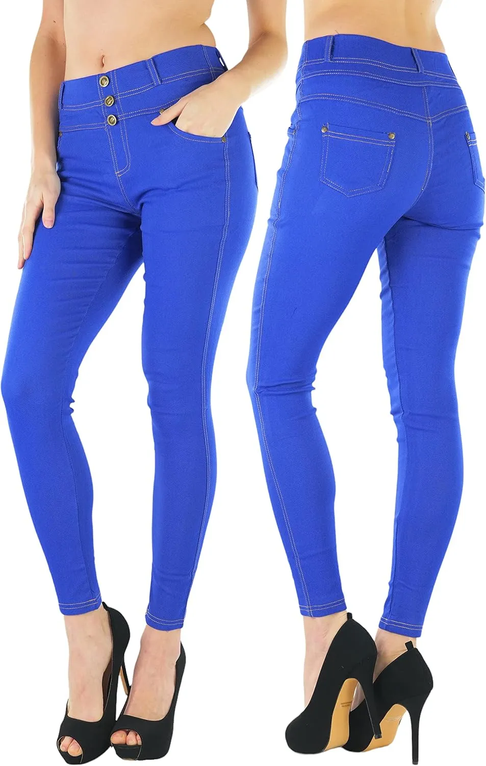 ToBeInStyle Women's Stylish Stretchy Twill Skinny Jeggings Pants