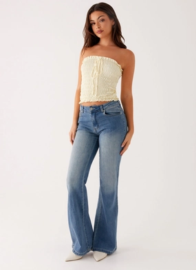 Soft Design DurablePolyester Tomi Bootleg Denim Jeans - Vintage Blue