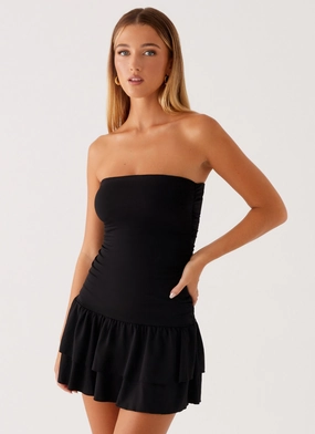 Tonya Mini Dress - Black everyday elegance Stylish Waistband Fit