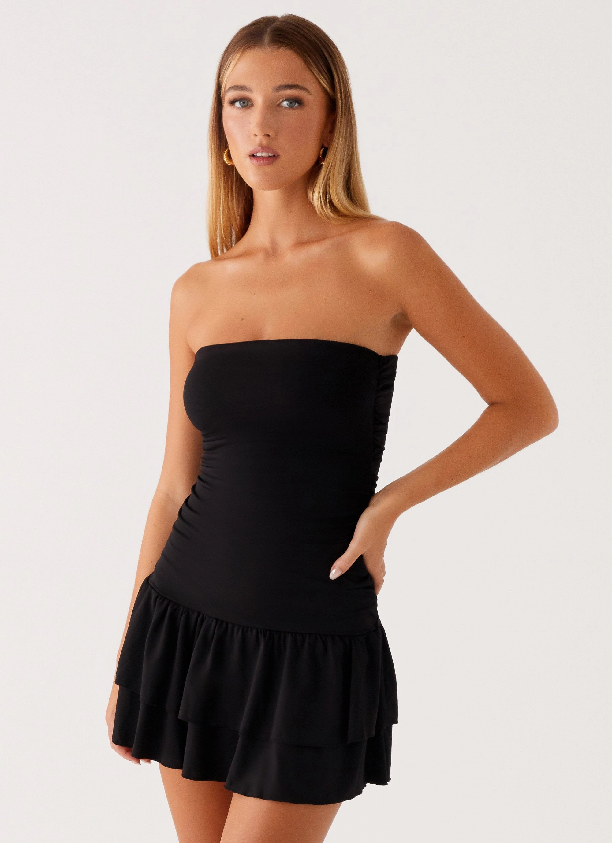 Tonya Mini Dress - Black everyday elegance Stylish Waistband Fit