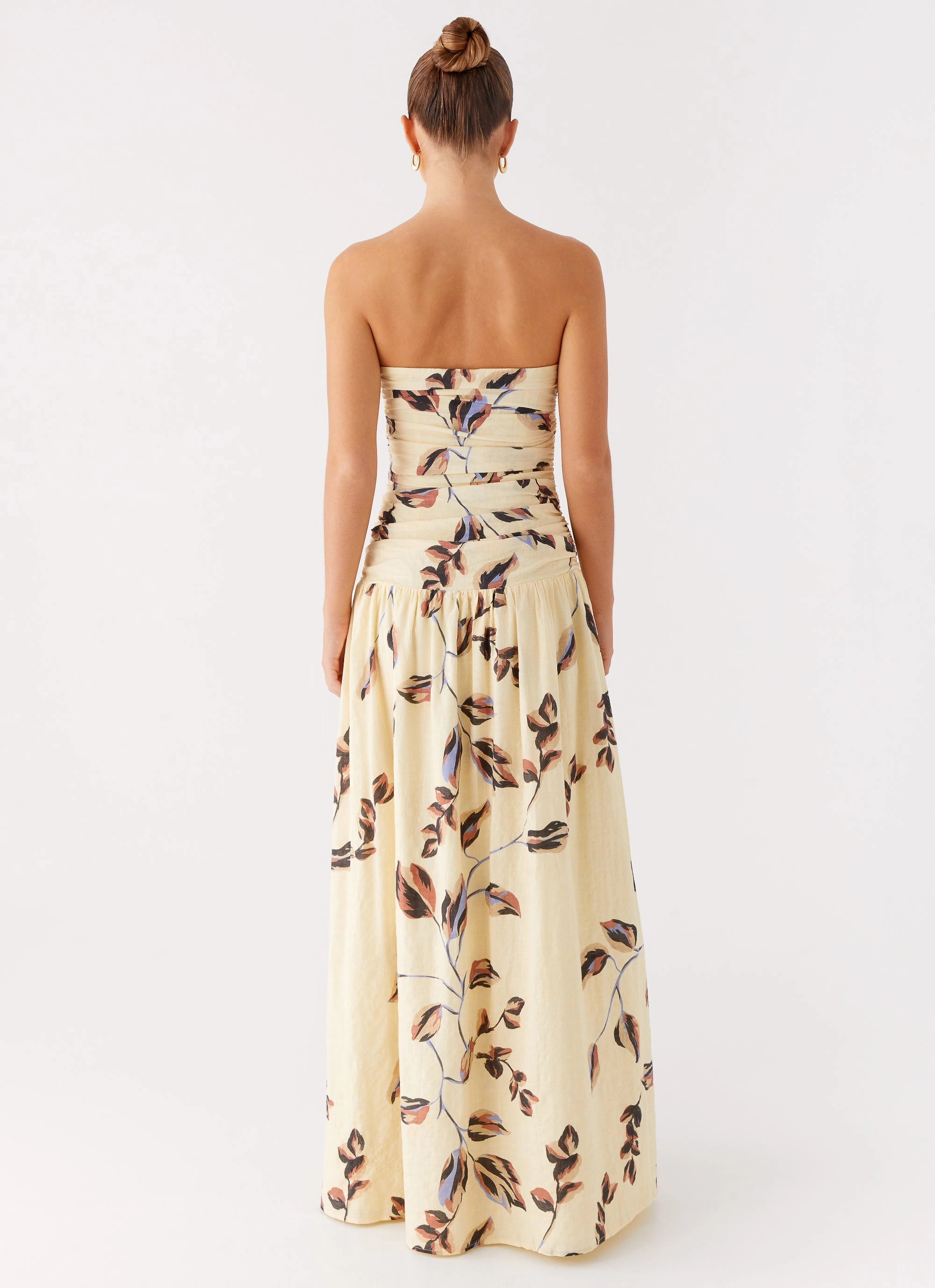 Rhea Ruched Maxi Dress - Buttercream Bliss Lightweight-Comfort