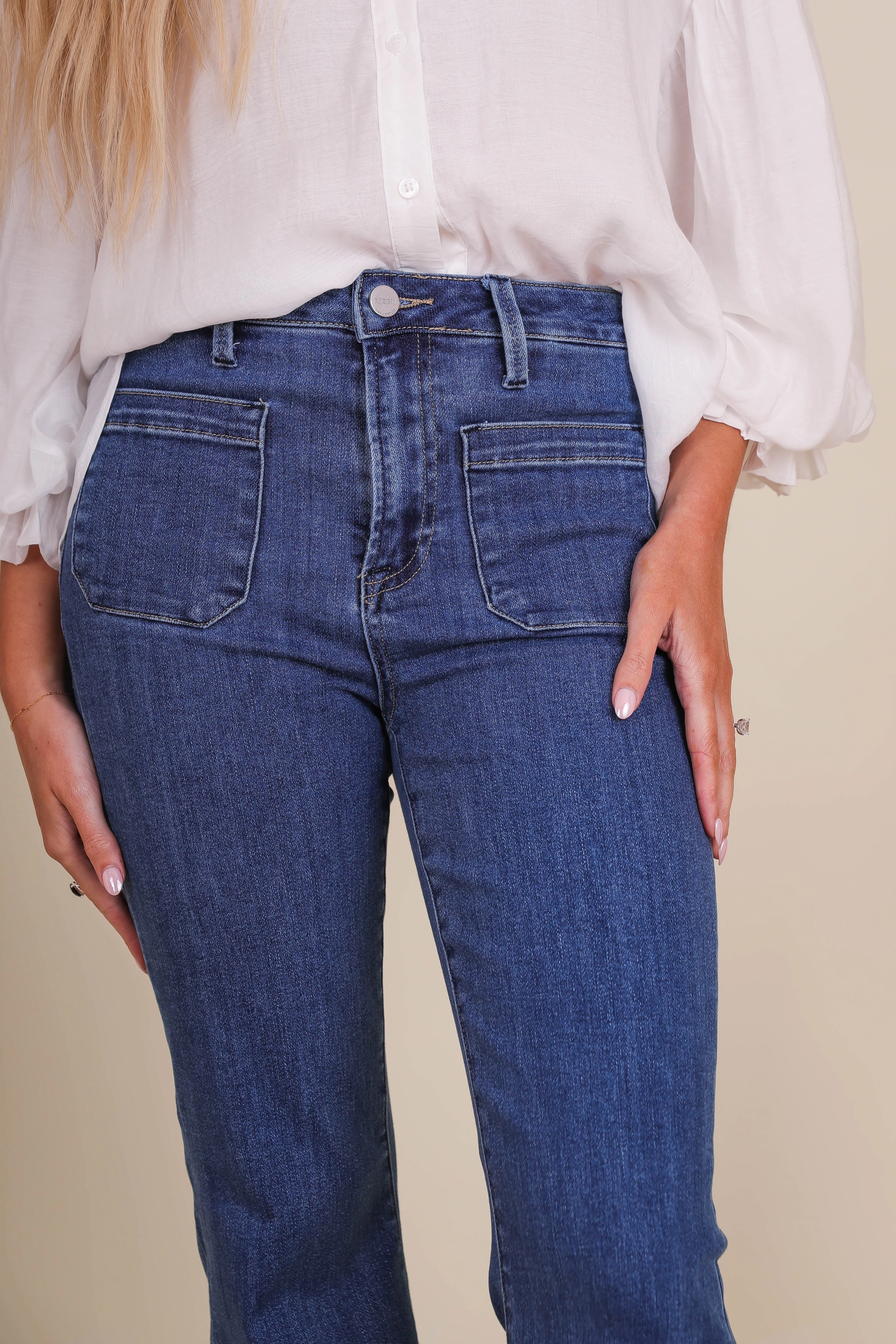 Totally Far Out Denim Flares Trendy Vibe Recycled Polyester