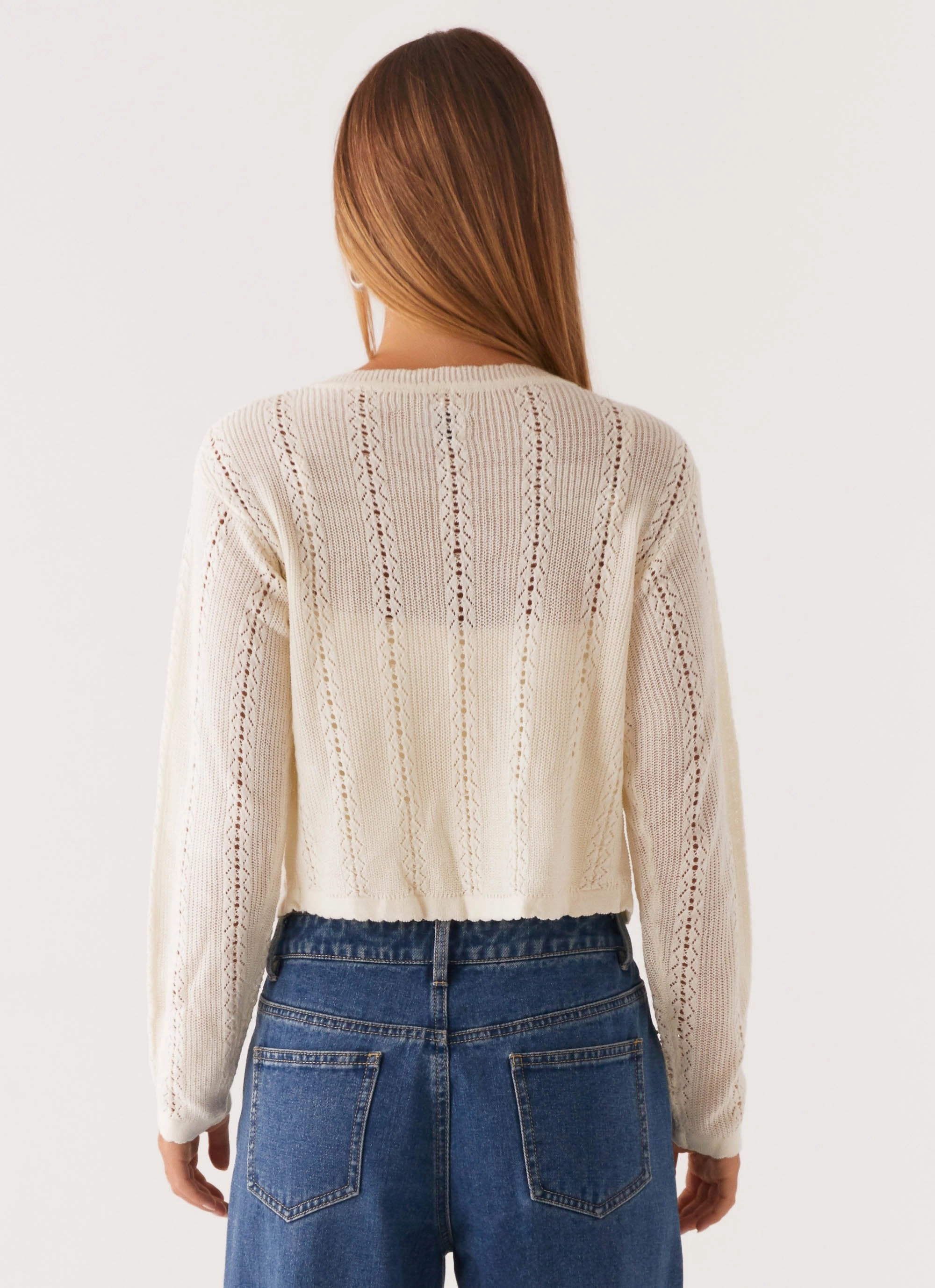 Tough Love Knit Cardigan - White Hidden Pocket System Low Maintenance Fabric