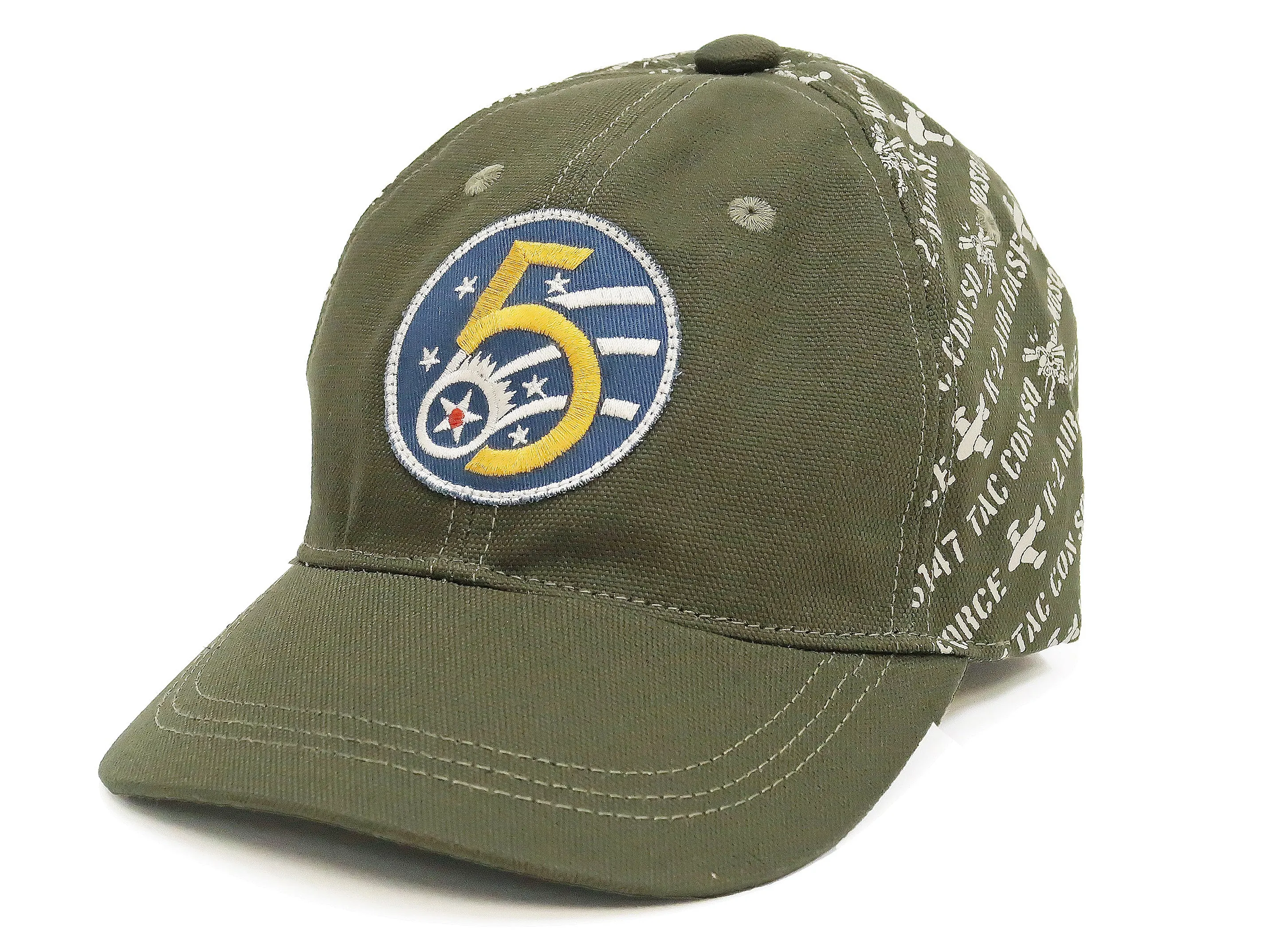 TOYS McCOY Cap Men's US Military Fifth Air Force Twill Cotton Hat TMA2214 Olive