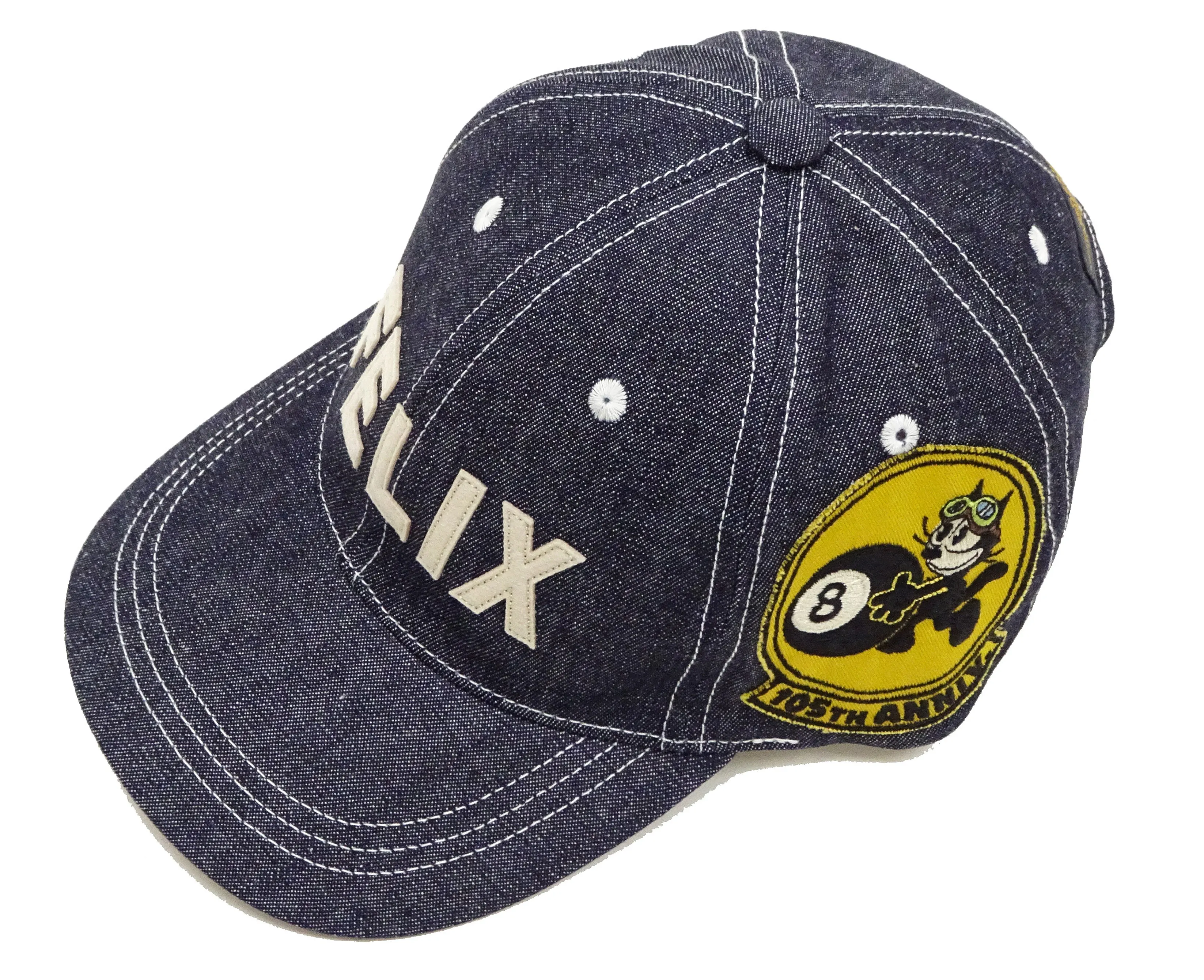 TOYS McCOY Denim Cap Men's Felix the Cat Denim Baseball Hat TMA2401 Deep Blue Indigo