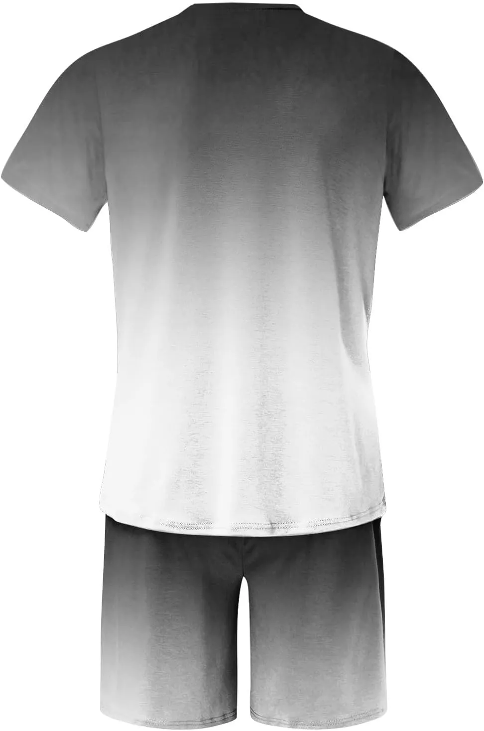Track Suits for Men Set Short Sleeve Coconut Tree Print Gradient Shirt and Shorts 2 Piece Outfits Summer Casual Workout Sets