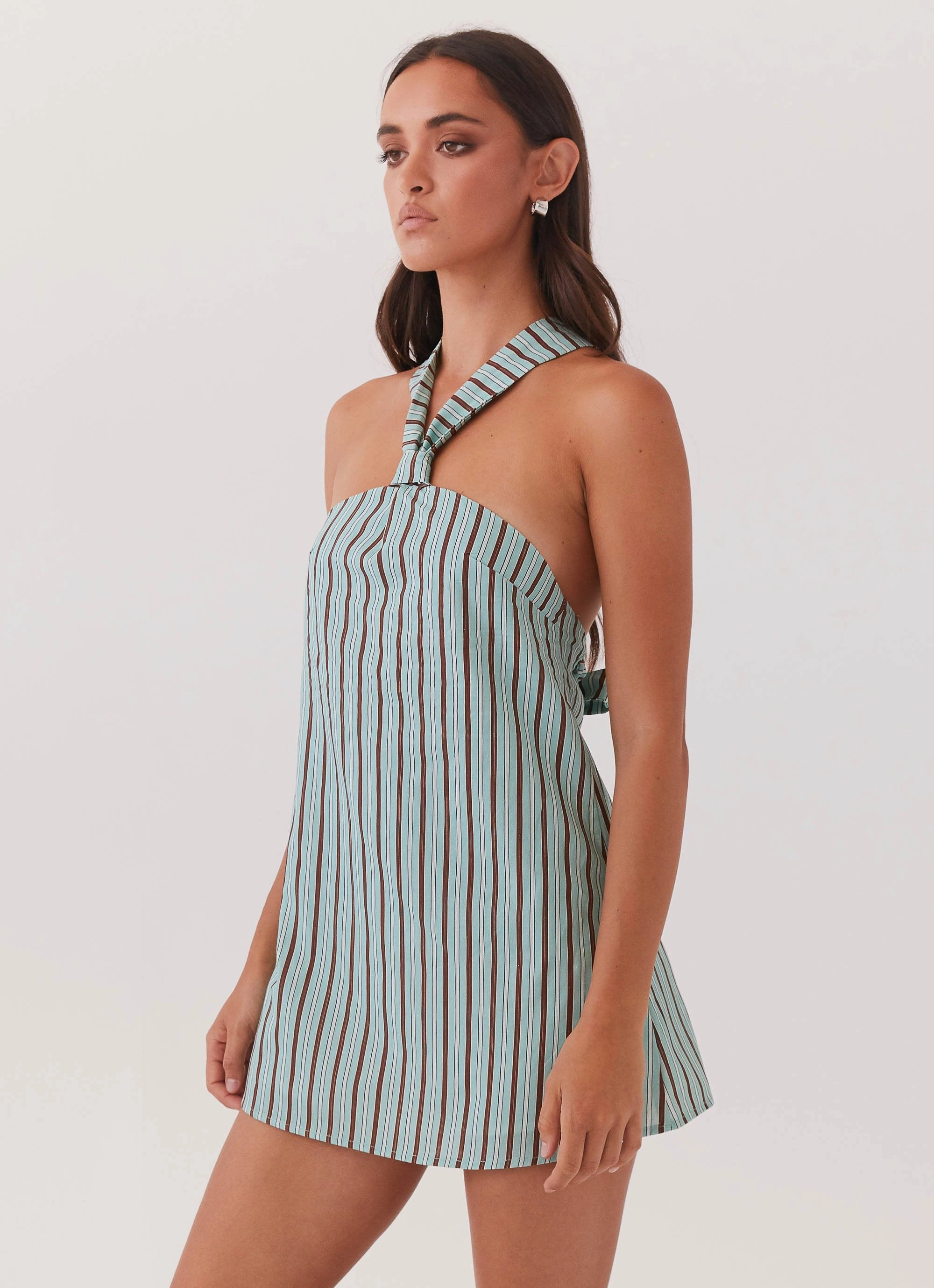 Semi Fit Keira Linen Mini Dress - Coastal Stripe