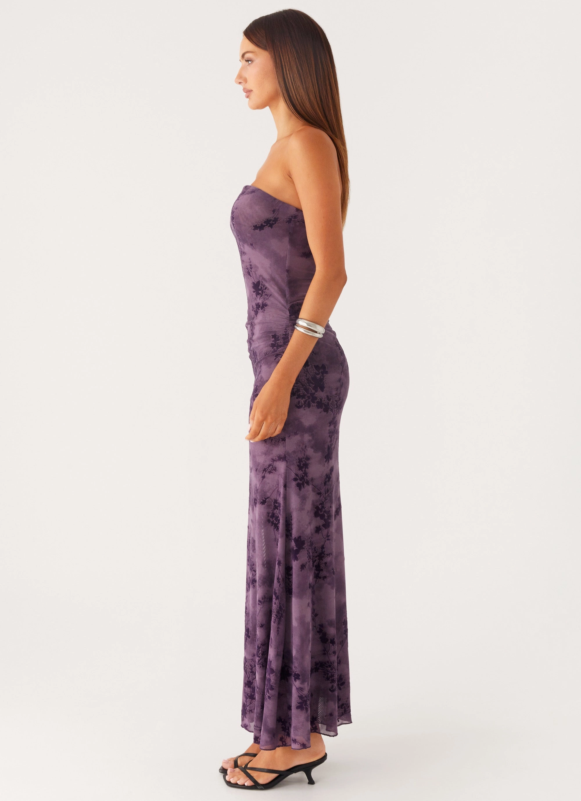 Silky Finish Alexandrite Midi Dress - Purple