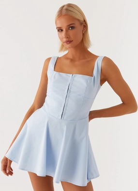 Runway-Ready Cute Glow The Isle Mini Dress - Blue