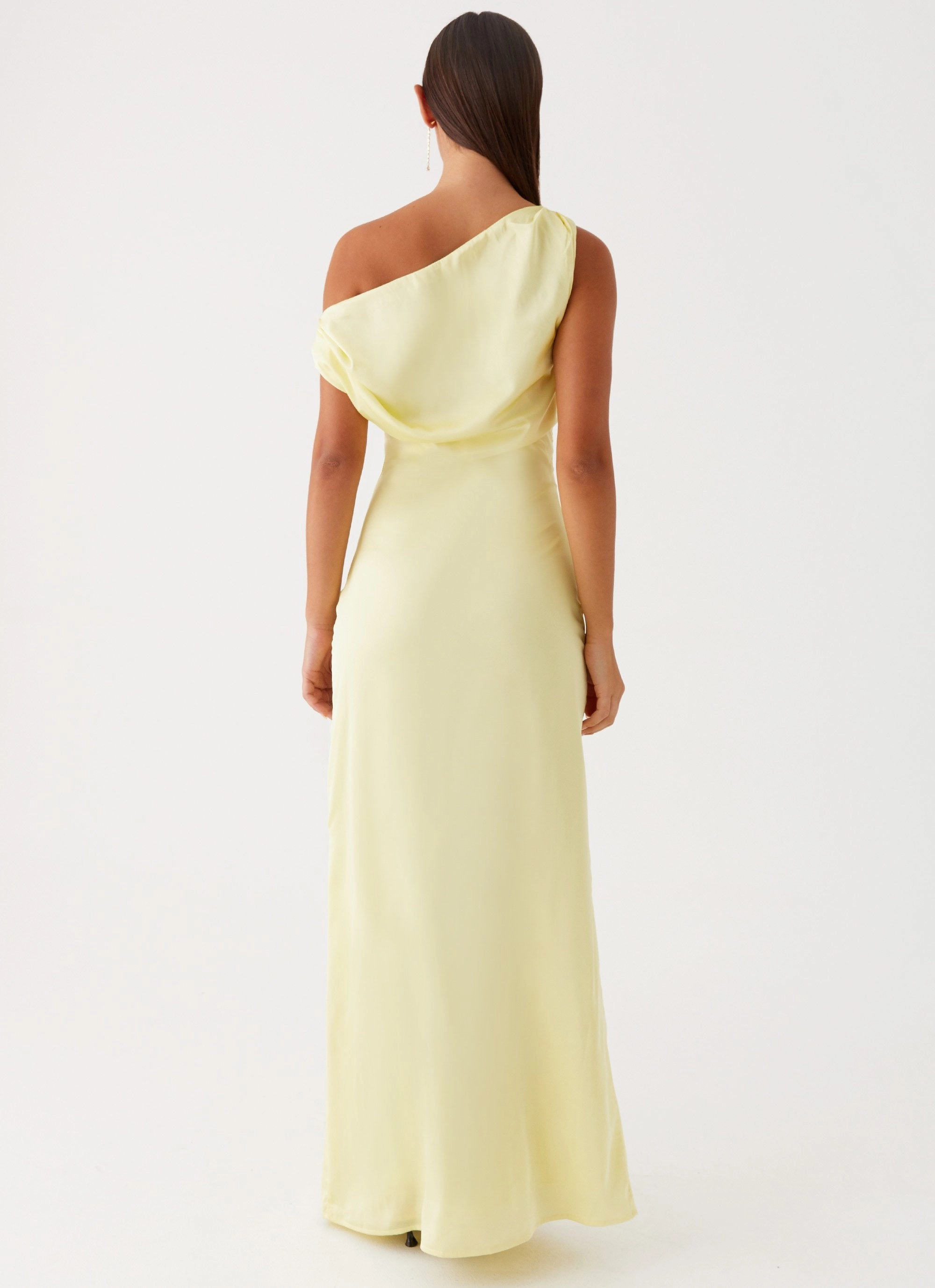 Heart Of Glass Satin Maxi Dress - Yellow Modern Twist