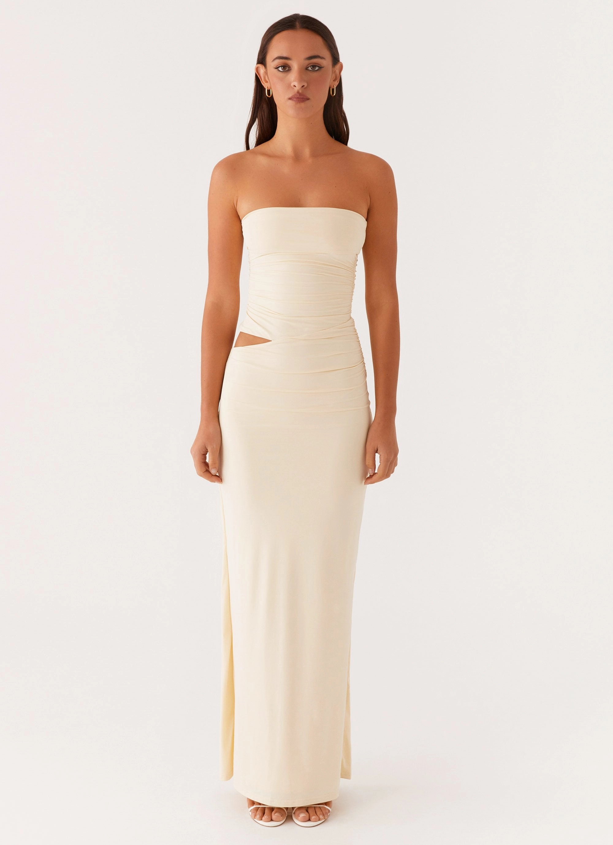 Fair-Trade Romee Strapless Maxi Dress - Pastel Yellow