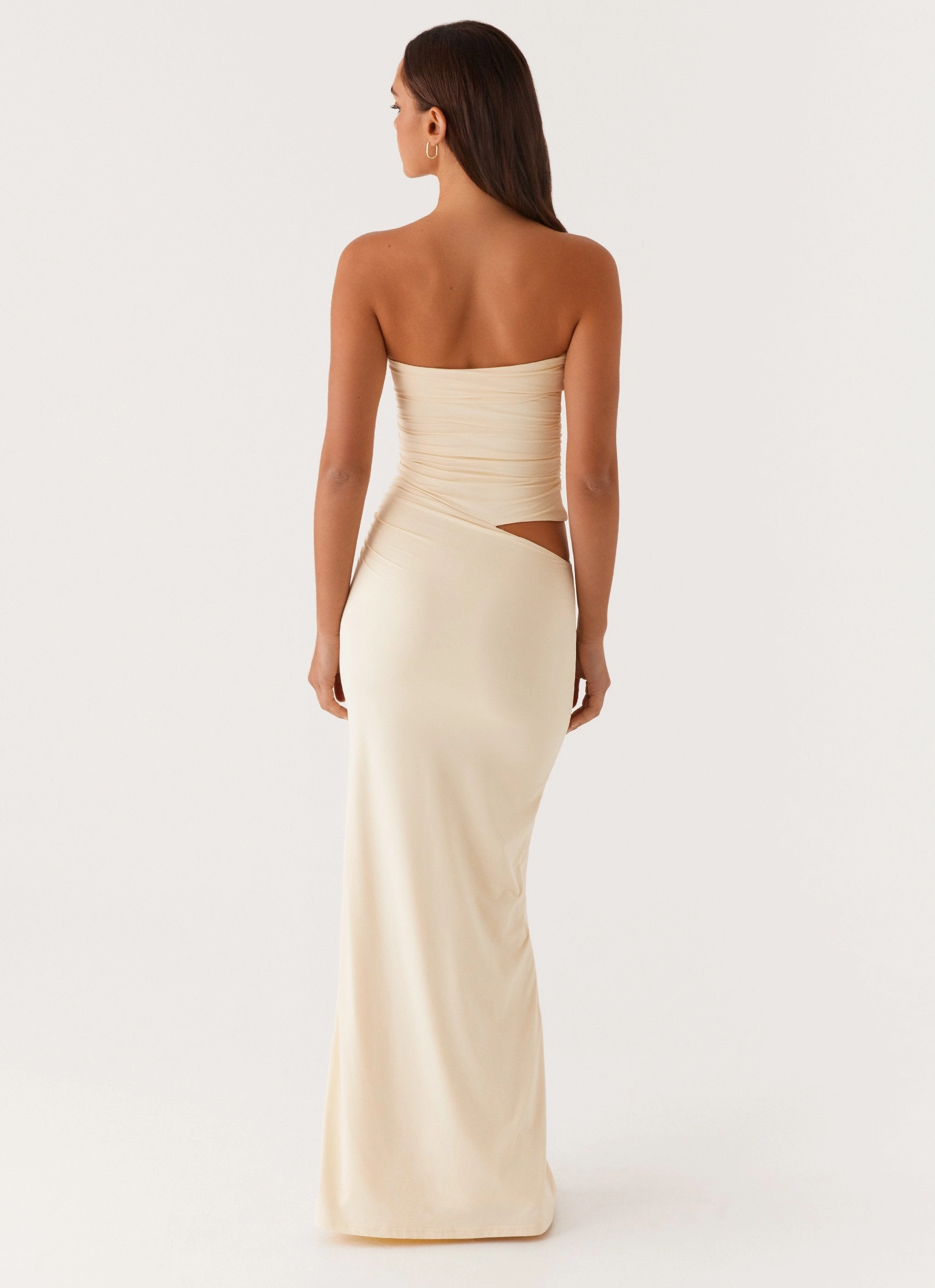 Effortless Touch Romee Strapless Maxi Dress - Pastel Yellow