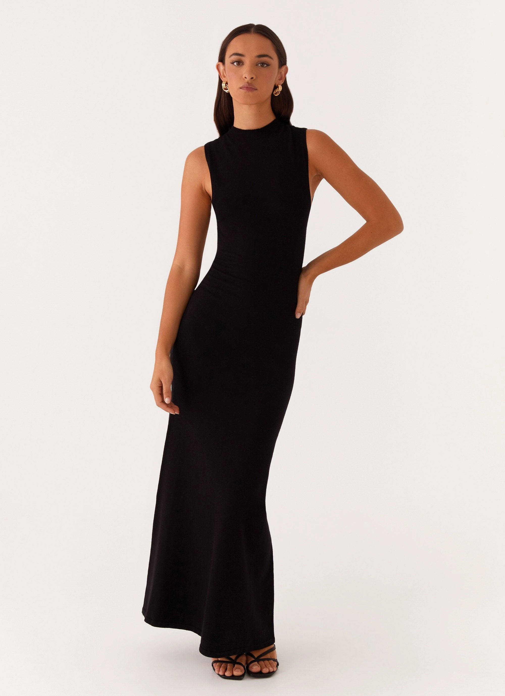 Prove It Knit Maxi Dress - Black Feminine Look