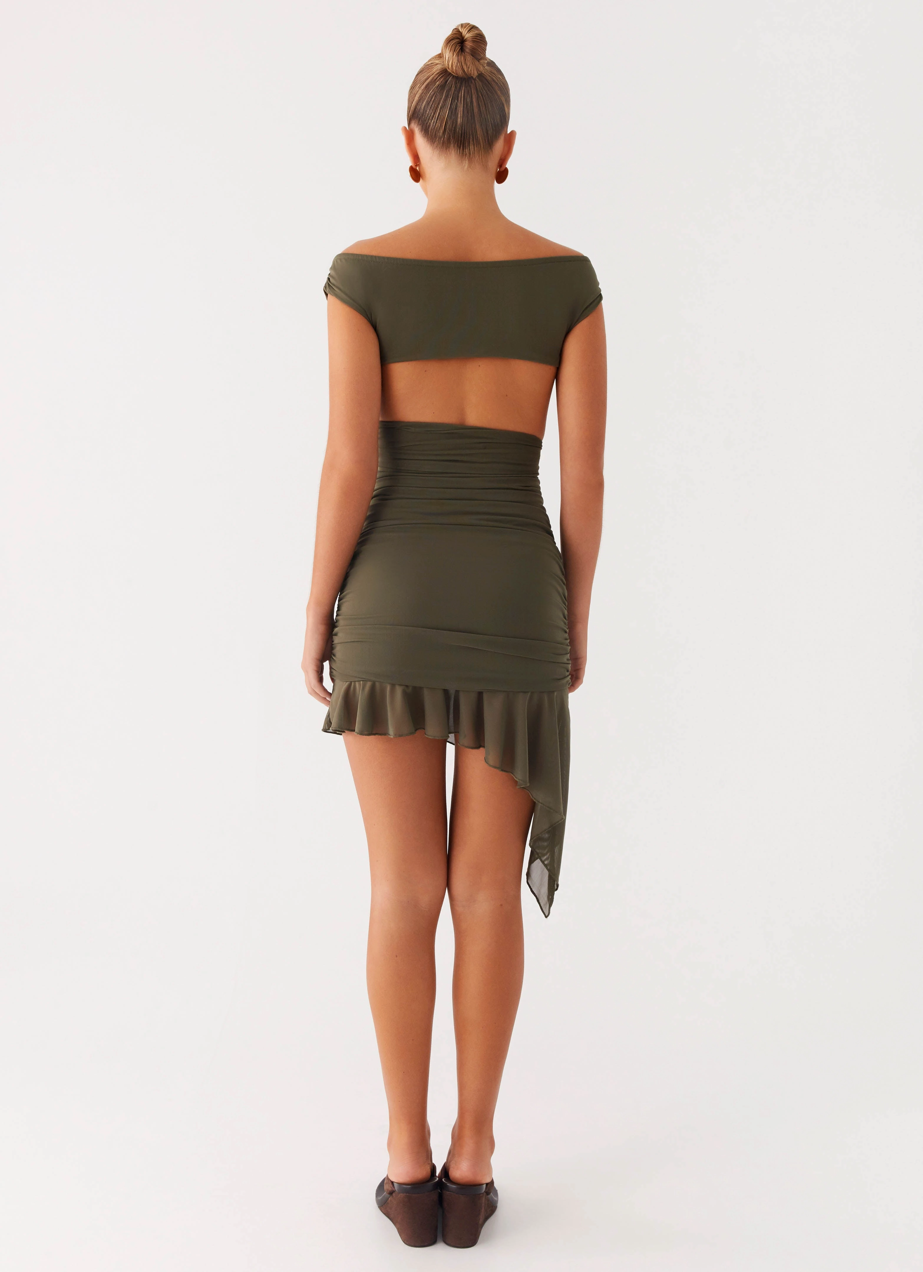 Day To Night Ivy Whisper Mini Dress - Khaki